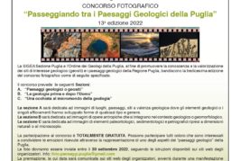 “Passeggiando tra i Paesaggi Geologici della Puglia” Entro il 30 settembre l’invio delle foto…